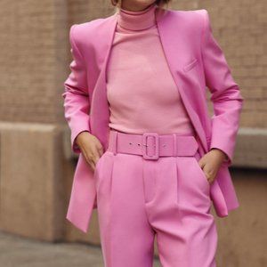 ZARA PANTS WITH FABRIC-COVERED BELT